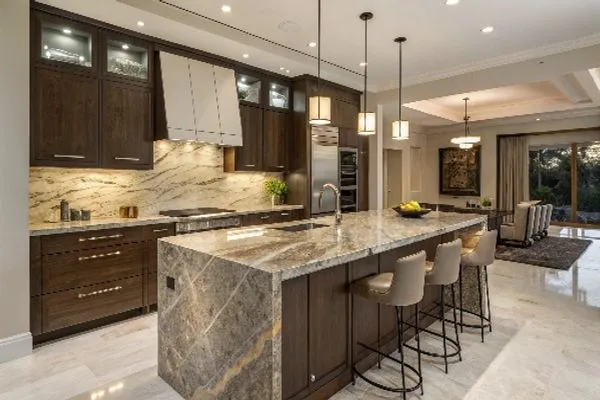 Granite kitchen island counter