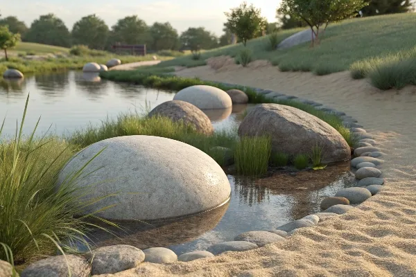 Rounded glacial stones